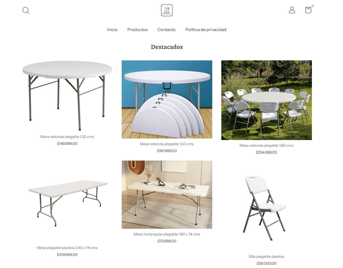 Mobiliario para interior y exterior House & Garden